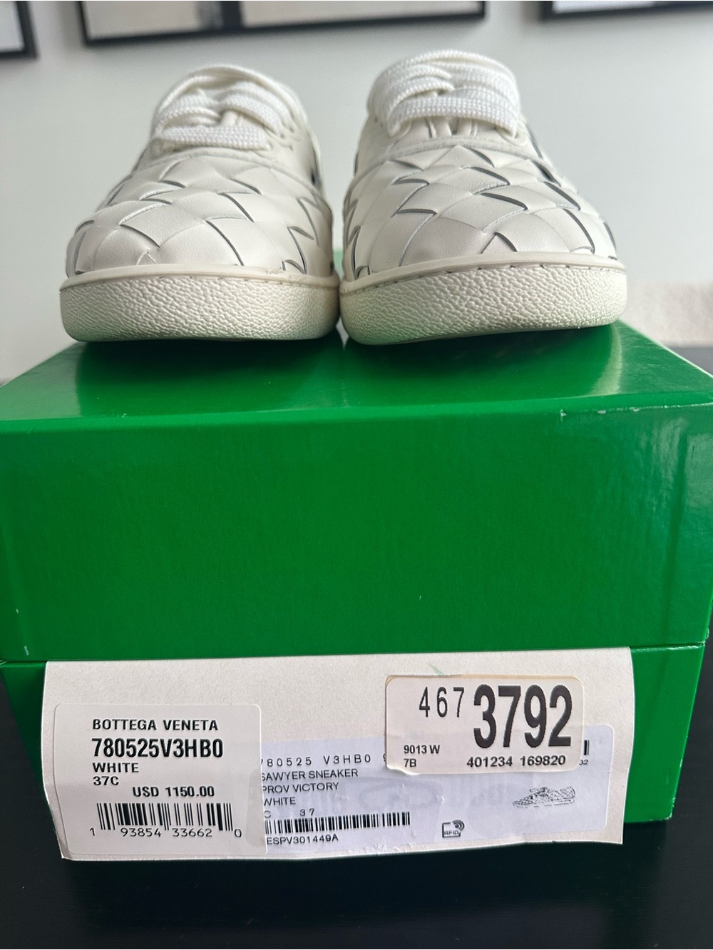 Bottega Veneta Cream Woven Women’s Sneakers